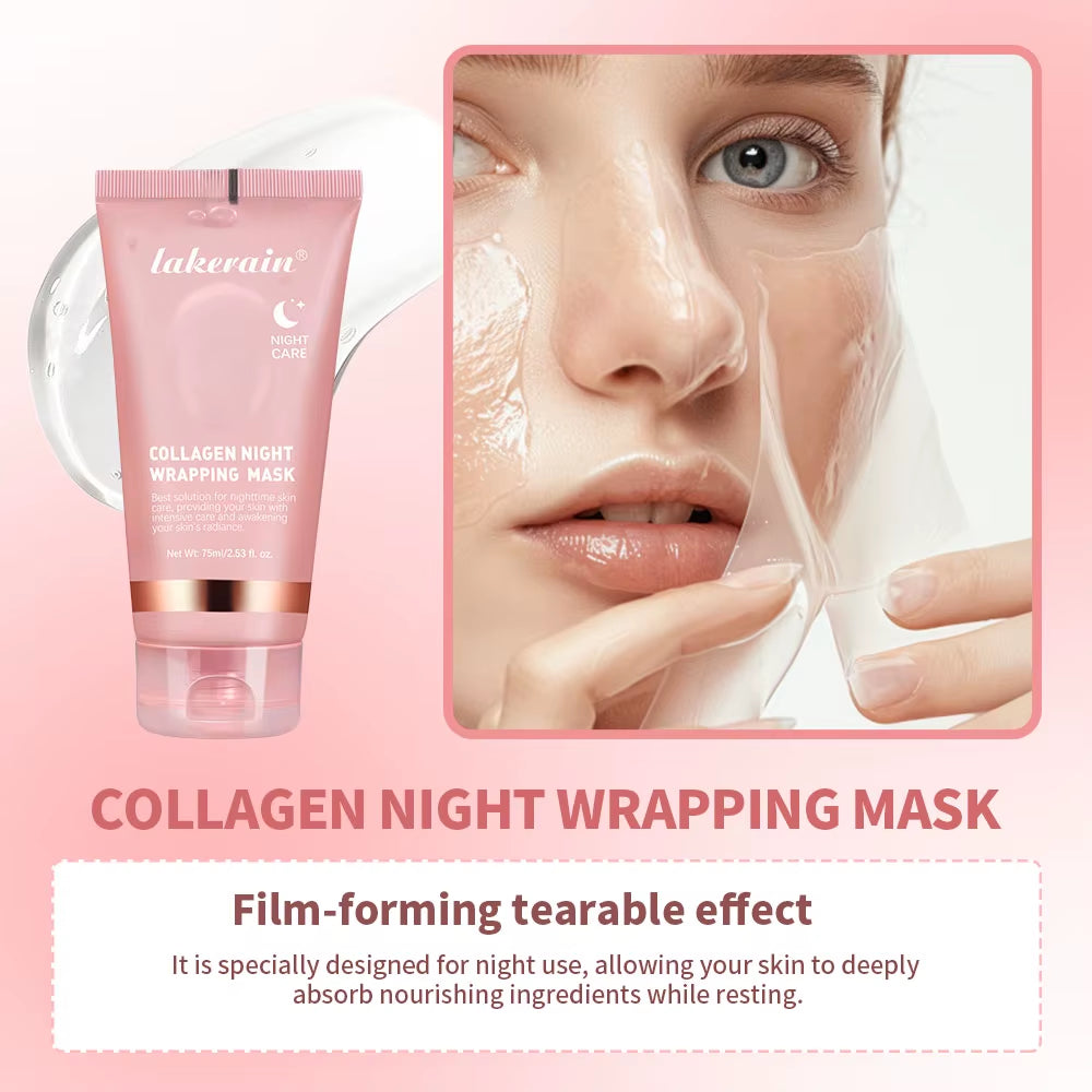 Collagen Night Wrapping Mask Elasticity Hydration Care Reduces Sagging & Dullness Hydrolyzed Collagen for Glowing Skin