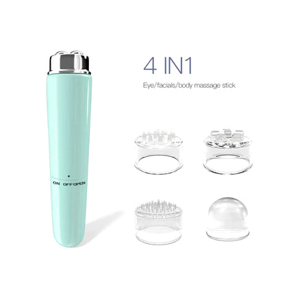 Electric Facial 4 in 1 Massager Micro Vibration Eye Beauty Instrument for Relax Eye Dark Circles Eye Bags Wrinkles Puffiness